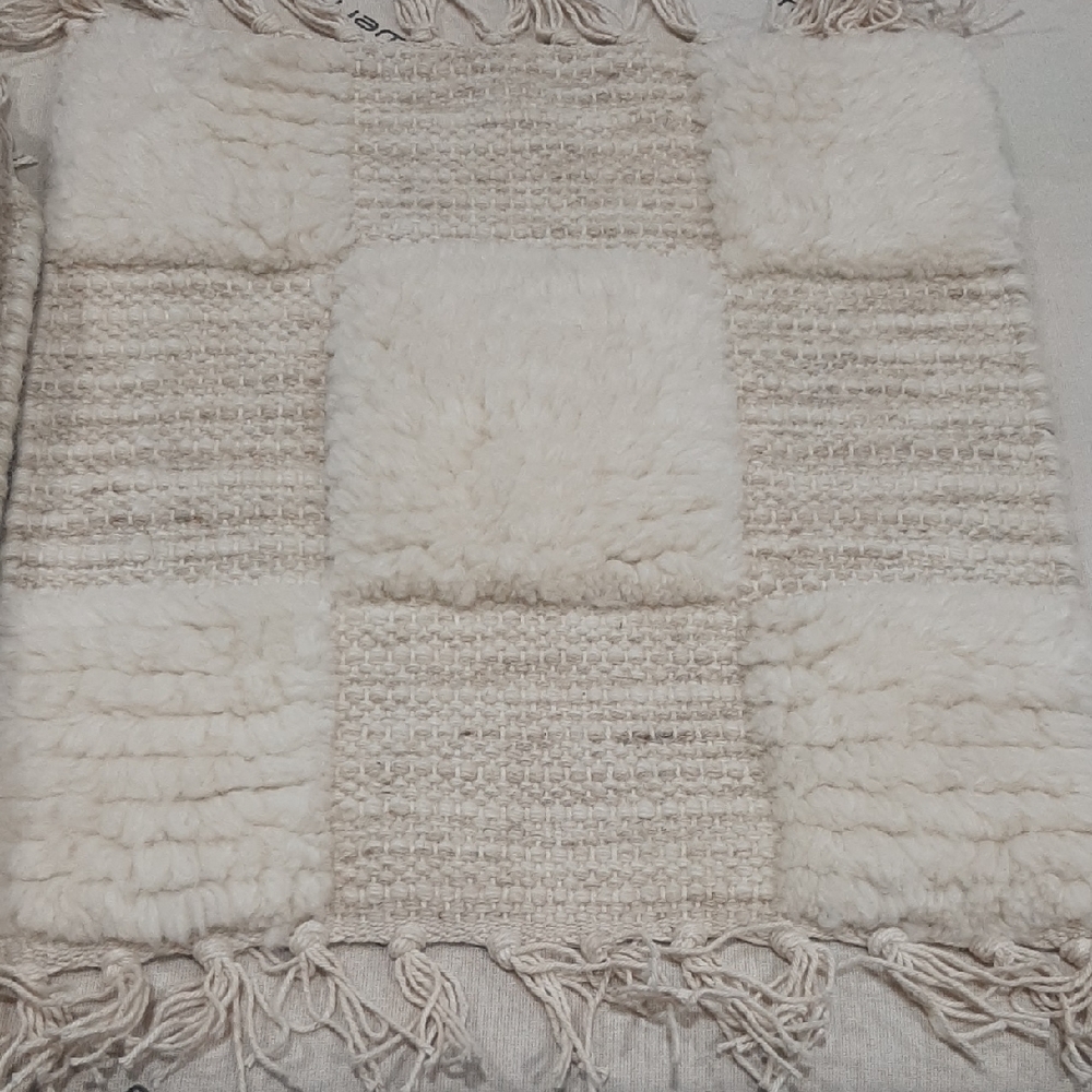 Parachute Ivory Checkered Wool Rug